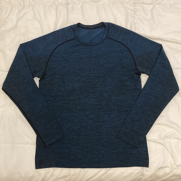 Lululemon Metal Vent Tech Long Sleeve Blue x Black Size M - Picture 2 of 6